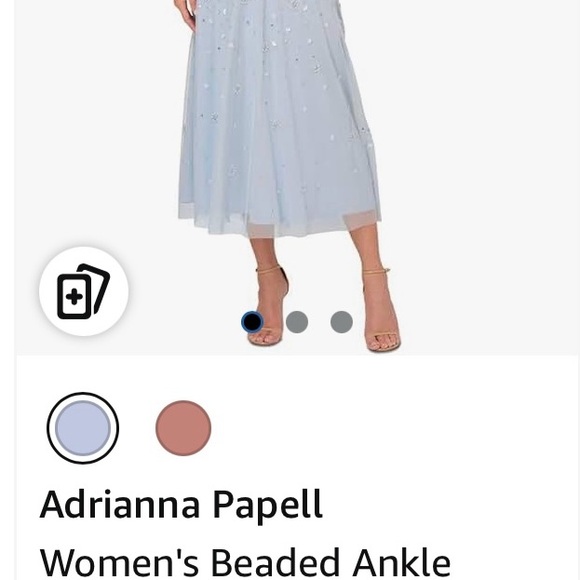 Elegant Blue Evening Gown. Adrianna Papell Women's Beaded Dress. NWT - Picture 4 of 11